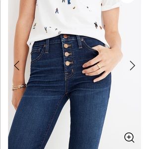 Madewell 9 inch skinny high rise jeans, button fly